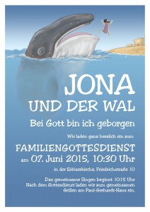 Poster to introduce to church service with children at the Erlöserkirche, Münster, in June 2016